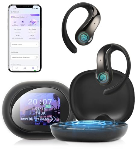 AI Cuffie Traduzione Simultanea,Schermo Lcd Touch,Bluetooth 5.4,Auricolari Traduttori Istantanei,Auricolari Traduttore Senza Fili Per Viaggi,Affari,Studio144 Lingue