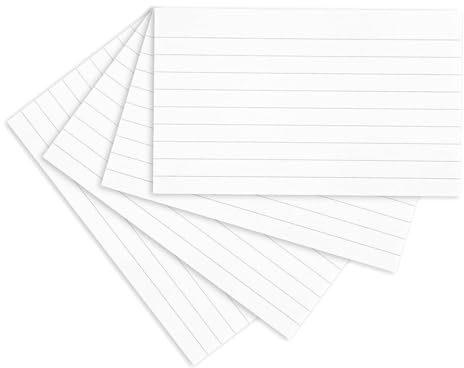 Hawksbill White Flash Cards A6 – 100 Index Card for Home School & Office | Acid-Free, Ruled and Recyclable Index Cards