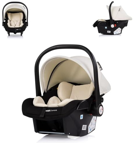 Chipolino Babyschale Amore i-Size Gruppe 0+ (0-13 kg) Kissen Griff verstellbar beige-schwarz