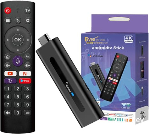 Android TV Stick 2GB+16GB Quad-Core 64bit Dual WiFi 2.4G/5G 4K HDR10+ Ultra USB HD Smart TV Stick (H 2+16 APP)