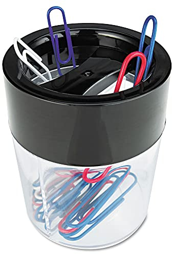 Universal UNV08126 Two-Compartment Plastic Magnetic Clip Dispenser - Black