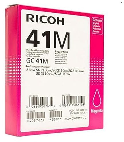 Ricoh 405763 SG3110DN Inkjet Cartridge, 2200 Seiten ISO24711 GC41M, magenta, XXL