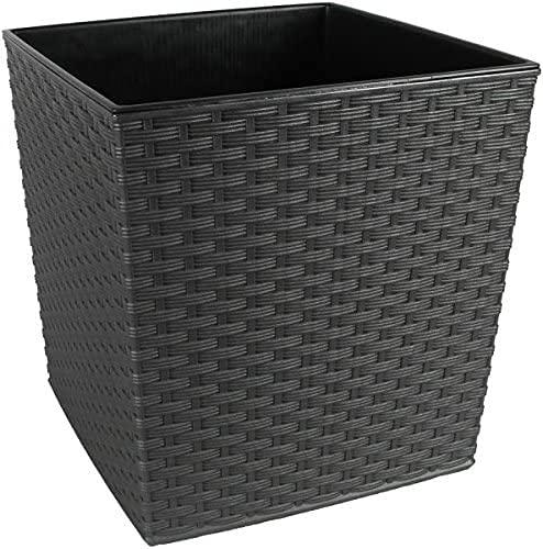 Lamela E.1 Juka Blumentopf, Rattan 40 x 40 x 51,5 cm Höhe, Graphit