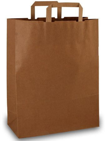 250 Papiertragetaschen Papiertaschen Papiertüten Tragetaschen braun 18 + 8 x 22 cm 80g