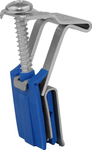 BLANCO Spannelemente-Set (14 Stück) für Edelstahlspülen | Untergreifend - blauer Kunststoffsockel mit Klammer - 1. Rasterung für Arbeitsplattenstärke von 34 - 40 mm, 2. Rasterung für 28 - 34 mm