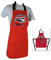 BRISA VW Collection - Volkswagen Koch-Küchen-Grill-Back-Latz-Schürze für Frauen & Männer mit T1 Bulli Bus Motiv (Vintage Logo/Rot)