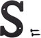 3 inch Wrought Iron House Number, Matching Screws Included Black Letter S
