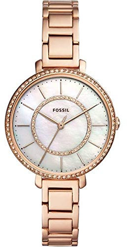 Fossil Montre Jocelyn à trois aiguilles en acier inoxydable doré rose ES4452