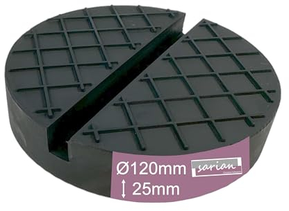 Gummiauflagen zum Reifenwechseln über 50 Varianten Rangierwagenheber Wagenheber Hebebühne Gummiklotz Auflage Unterstellbock Gummiblock Auto KFZ PKW Schutz Kratzer rund eckig (120x25 Nut+Waffel)