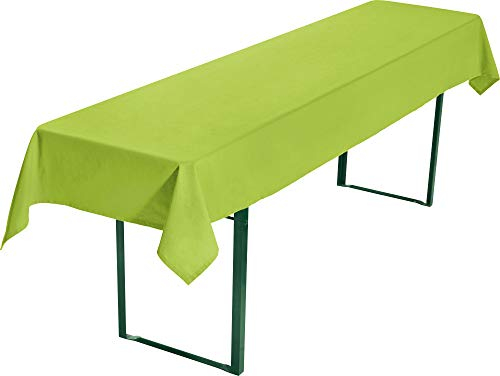 REDBEST Biertisch-Tischdecke, Biertisch-Auflage, Tischdecke Bierzeltgarnitur, Bierbanktischdecke apfelgrün Größe 110x260 cm - strapazierstark und langlebig