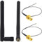 BOOBRIE WiFi Antenna 3dBi 2.4/5/5.8 GHz RP-SMA Male WiFi Aerial and 25cm U.FL MHF4 to RP-SMA Female Pigtail 0.81mm for Wireless Mini-PCI Express PCIE Network Card Adapter