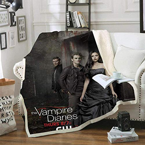 NICHIYO The Vampire Diaries Decke, Cartoon- und Animations-Fleecedecke für Erwachsene und Kinder, 100 % Mikrofaser, für Schlafsofa und Sofa (15.150 x 200 cm)