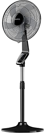 SUPRA ARTÉMIS + Ventilateur colonne numérique, ventilateur sur pied, télécommande, 5 pales, 3 vitesses, hauteur réglable jusqu'à 130 cm, oscillation, minuteur, amovible, noir