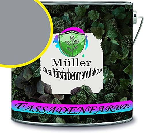 Fassadenfarbe mit Lotuseffekt hochwertige Silikonharzfarbe Sockelfarbe RAL 7042 Verkehrsgrau A // Müller Qualitätsfarbenmanufaktur