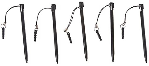 PHILSP Stylet résistif pour écran tactile avec prise anti-poussière et cordon pour POS PDA MP5 Noir