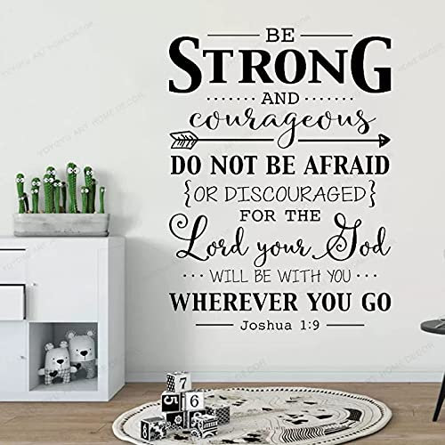 Starke Und Mutige Wandtattoos Zitat Bibelverse Christliche Wanddekoration Aufkleber Joshua 1:9 Kinderzimmer Aufkleber 57X77 Cm