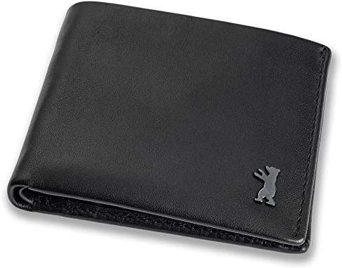 Berliner Bags Premium Geldbörse, Portmonee mit TüV Geprüfter RFID Schutz, Slim Geldbeutel aus Leder, für Herren – Schwarz
