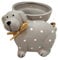 Divas World Dog Planter Pot Flower Garden Decoration Ceramic Mini Outdoor Succulent Cute Puppy Polka Dot Animal Ornaments Grey Unique Design Novelty Gift