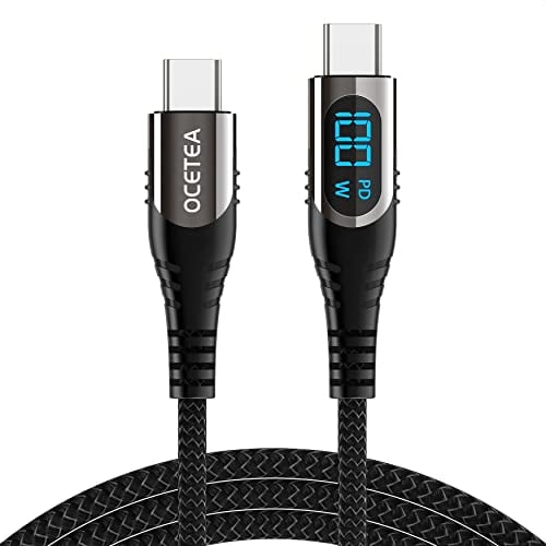 Ocetea USB C to USB C Charger Cable, 100W USB C Cable with LED Display, PD Fast Charging Cable Compatible with iPhone 16 15 Pro Max, Galaxy S24 S23 Ultra, Huawei, MacBook Pro, Steam Deck(2M)