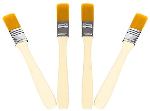 Farbroller Malen Sie Pinsel eingestellt mit Holzgriffbürste zum Reinigen und Staubentfernung Glanzfarbe Pinsel Ölbürste (30 Stück) (Color : Wood ColorYellow)