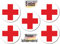 Rotes Kreuz Aufkleber 5 stück Premium Aufkleber- 15 cm Ø Erste Hilfe Aufkleber - Schild Rotes Kreut- für Deutsches Rotes Kreuz, Rettungsweg, Notausgang, Sicherheitsmarkierung (Rotes Kreuz)