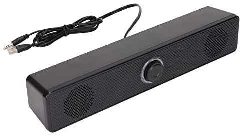 PUSOKEI Wired Computer Speakers,3.5mm Input USB Powered PC Speakers with Volume Control,Gaming Soundbar Speakers for PC Desktop Computer Laptop Monitor