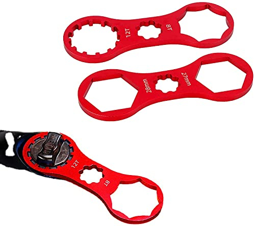 Pro-Noke Bicycle Wrench 2 Holes Risk Aluminium Bicycle Front Fork Repair Tool for SR Suntour XCR/XCM/XCT/RST MTB Bicycle