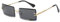 YUELUQU Retro Randlose rechteckige Sonnenbrille für Damen Herren Transparente Brille Y2K Vintage Brille, Goldfarben / Schwarz, Medium