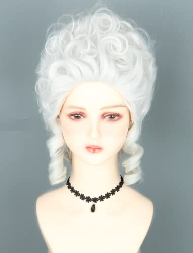 LeMarnia Weiß 18th Century Königin Perücke Honeycomb Perücke Lockige Retro Perücken Halloween Cosplay Kostüm Perücken