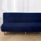 Surwin Seersucker Sofabezug ohne Armlehnen Stretch Armlose Sofabettüberzug Antirutsch Clic Clac Sofahusse Schonbezug Protector für Klappcouch Schlafsofa mit 2-3 Sitzplätzen (Blau,3 Sitzer)