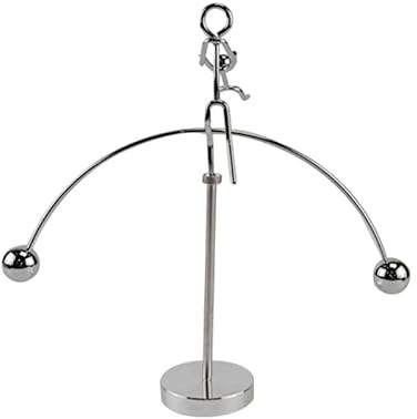 SUNESA Artwork Sculptures Double Dance Balance Pendulum Gymnastics Little Iron Man Decoration Desktop Decoration Crafts Newton Pendulum Balance Ball Collectible Statues