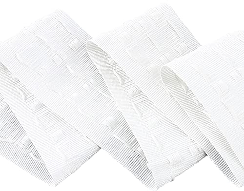 WANYIG Gardinenband Kräuselband Schlaufenband zum Aufnähen 75MM Breit Baumwolle Faltenband Falten (6M)