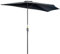 Outsunny 3(m) Half Parasol, Semi Round Umbrella with Metal Frame, Crank Handle for Balcony, Garden, Black