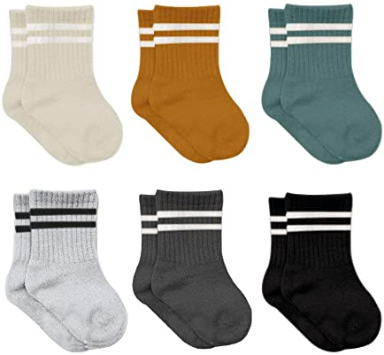 bistyle Baumwolle 6 Paar Baby Socken für Neugeborene Säugling 0-6 Monate bis 3 Jahre | Stopper Nahtlos Socken | Jungen Mädchen Kindersocken
