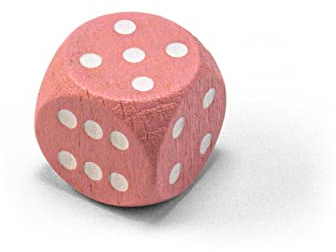 Waldfelsen Einzelne Bunte Holzwürfel Augenwürfel aus Holz in 20 frei konfigurierbar | Spielmaterial Zubehör Würfel 16 mm W6 D6 Standardgröße Knobel Dice 6-seitig (Rose-weiß)