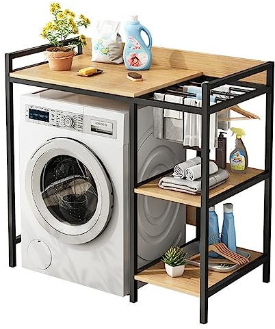 Lagerregal über der Waschmaschine, über der Waschmaschine und dem Trockner, Lagerregal aus Edelstahl for Schlafzimmer, verstellbares Badezimmer-Organizer-Regal, for Küche, Waschküche, Wohnzimmer