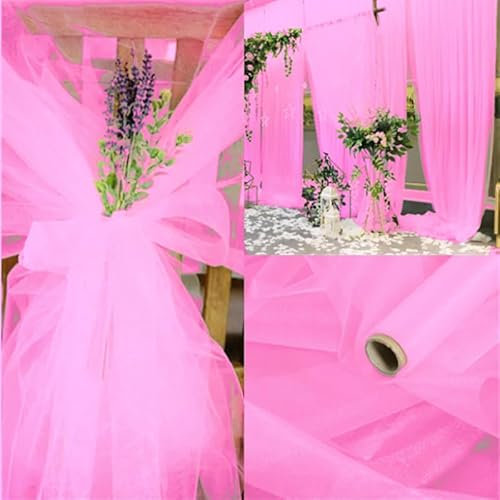 48cm*10m Rolle Organza Stoff Dekostoff Organza Band Dekoband Tischläufer Weiß Stuhl Schärpe Bögen Glanz Stoffe Gardine Vorhänge Tischdecken Deko Schals für Hochzeit Party Geschenke Deko Basteln weiss