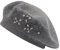 ZLYC Damen Wolle Baskenmütze Klassische Französischen Barett Warm Beret Mütze(Gestickte Blumenranke Grau)