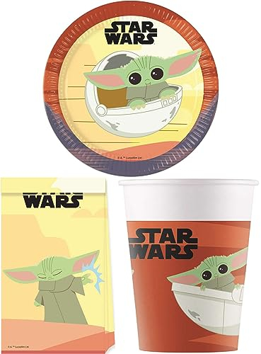 24-tlg. Set Kindergeburtstag Party Feier Fete Deko Motto Star Wars The Mandalorian