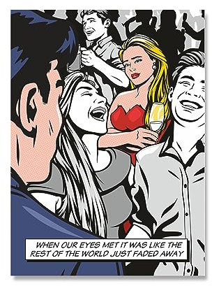 LVTFCO Modernes Roy Lichtenstein-Poster, Pop-Illustration, Leinwand-Wandkunst, Lichtenstein-Drucke, Lichtenstein-Gemälde für Heimdekoration, Bild, 50 x 70 cm, ohne Rahmen