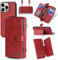 Yidai-Silu Lederhülle für iPhone 15 Pro Max Wallet Case 【3 in 1 Abnehmbar Geldbeutel, Mutil-Funktion】 Magnet Hülle PU Leder Etui Flip Cover Brieftasche Geldbörse für iPhone 15 Pro Max -Rot