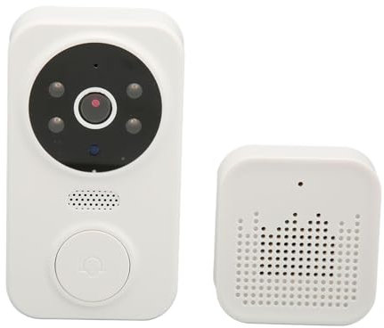 Sonnette de Porte Intelligente, Sonnette Vidéo, Sonnette D'interphone sans Fil avec Caméra, Sonnette Vidéo Antivol avec Carillon, Vision Nocturne 2,4 GHz WiFi, pour Maisons,