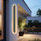 LED Wandleuchte Aussen/Innen Lang Wandlampe Anthrazit, Ip67 Wasserdicht Außenwandleuchten Aluminiumlegierung Schwarz Außenleuchte Terrasse Wandleuchte Für Gärten, Villa , Warmes Licht,150*5cm,48w