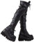 Stivali con plateau da donna invernali neri stivali gotici punk sopra il ginocchio stivali al ginocchio con zip stivali stringati stivali lunghi con tacco largo stivali invernali