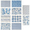 WEBEEDY 10 Stile Unterglasur-Transfers Keramik-Abziehbilder Blaues Muster Porzellan-Keramik-Ton Glasur-Transferpapierbögen Für Töpferkunst Überglasur-Emaille-Aufkleber Wasserrutsch-Aufkleber