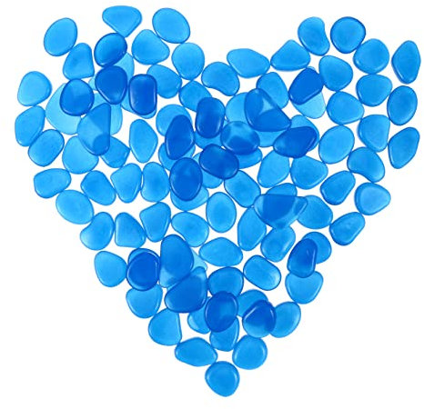 Supvox 100st Kiesel Leuchtender Stein Vase Glühen Dekorative Steine felsen Leuchtender Kiesel Blaues Menschengemachter Felsen Klein Seltenerd-leuchtpulver Mit Langem Nachleuchten