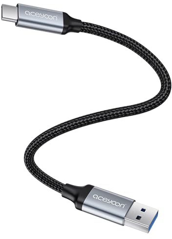 aceyoon USB C Cable Corto, 20cm USB C Cable 3A USB a USB C Cable de carga con trenzado de nylon para Galaxy S22 S21 S20 S10, para Huawei P40 P30 P20, para Google Pixel, para OnePlus etc