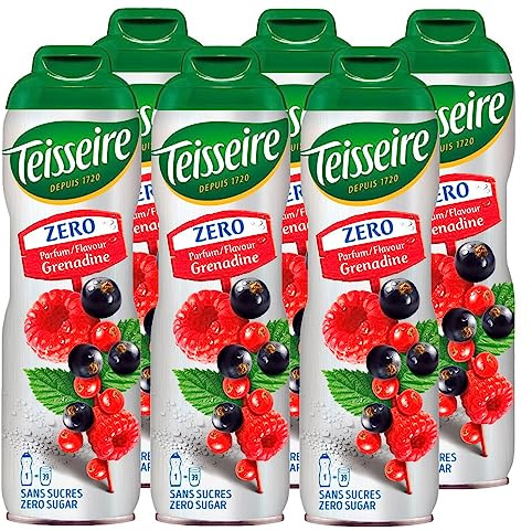 Teisseire Getränke-Sirup Grenadine 0% - 600ml - Sirup der genauso schmeckt wie die Frucht (6er Pack)