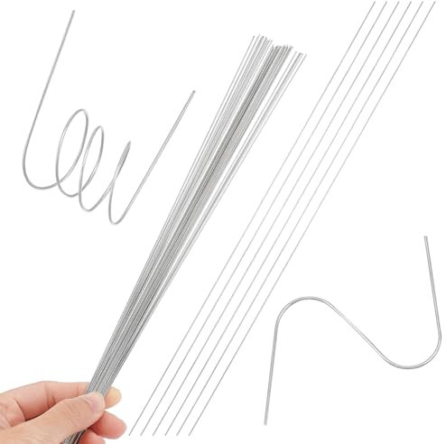 UNICRAFTALE 50Pcs 30cm 304 Stainless Steel Spring Wire 24 Gauge 0.6mm Straight Spring Wire Hard Stainless Steel Straight Wire Elasticity Wire for DIY Jewelry Making, 3D prints, BBQ Grilling Skewers