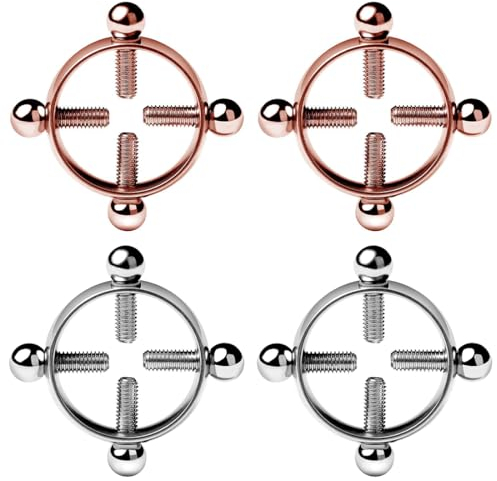 4 PCS Chirurgenstahl Non Piercing Brustwarzenpiercing Fake Nipplepiercing Nipple Piercing Nipplering Brustwarzenring